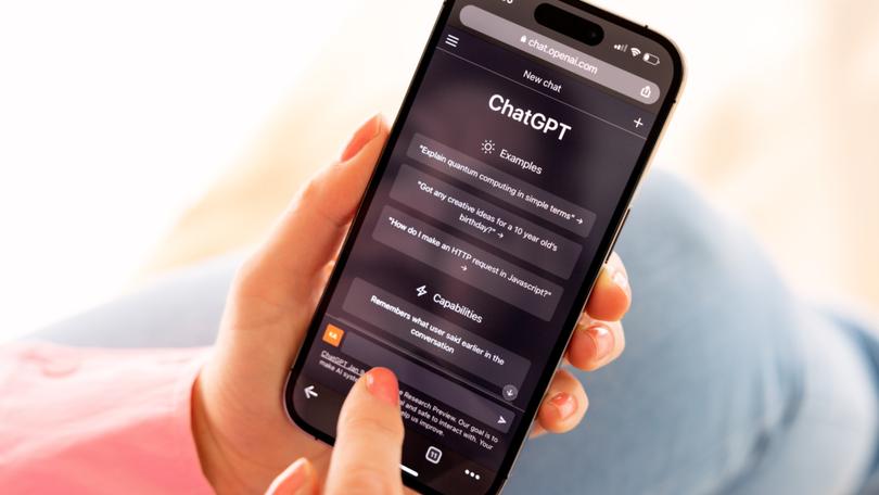 Madrid, Spain - January 12, 2023: Home screen of ChatGPT, AI or
