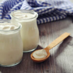 Greek yogurt in a glass jars